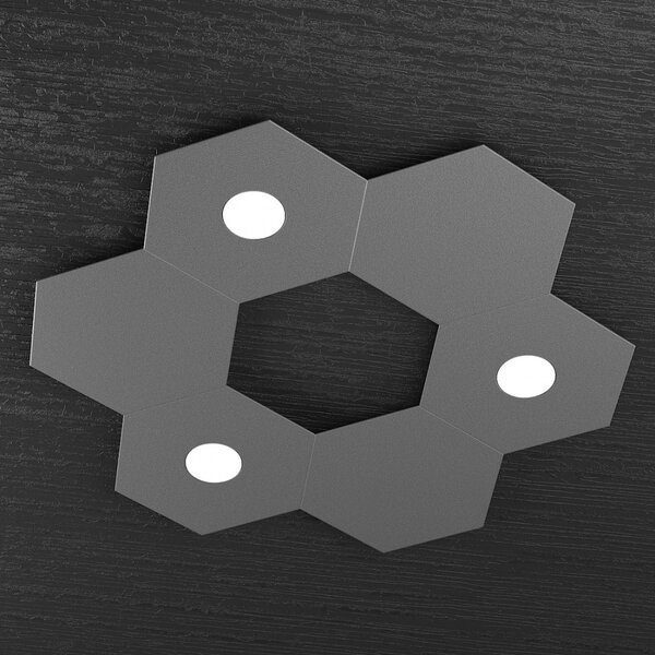 Plafoniera moderna top light hexagon 1142 3l3d a2 gx53 led metallo lampada parete soffitto - Top Light