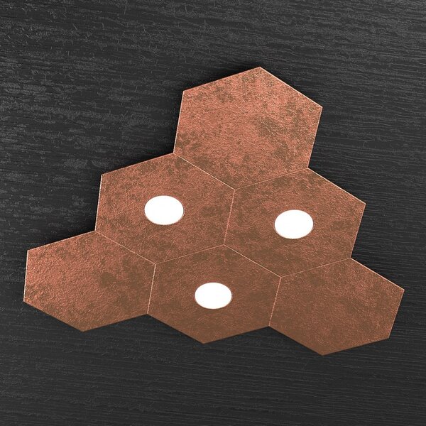 Plafoniera moderna top light hexagon 1142 3l3d a4 gx53 led metallo lampada parete soffitto - Top Light
