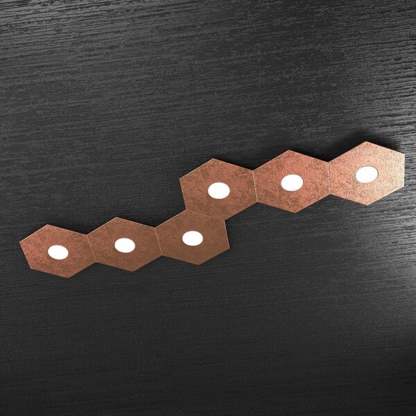 Plafoniera moderna top light hexagon 1142 6l a8 gx53 led metallo lampada parete soffitto - Top Light