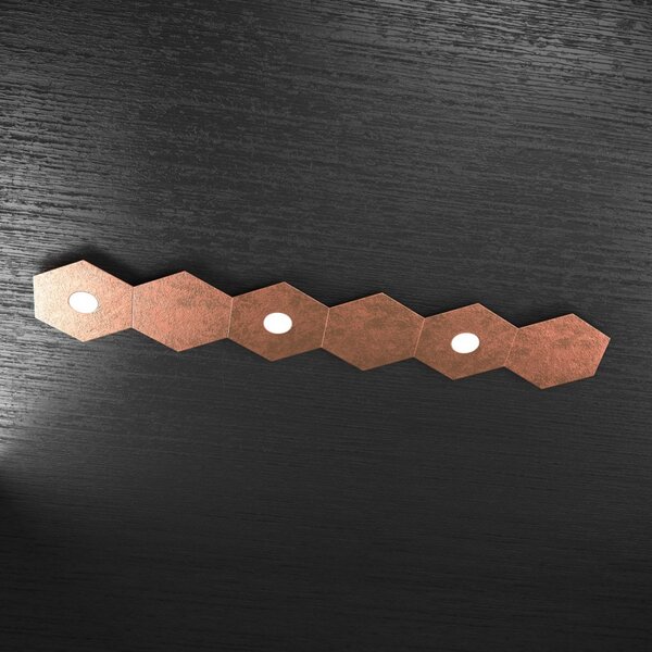 Plafoniera moderna top light hexagon 1142 3l3d a1 gx53 led metallo lampada parete soffitto - Top Light