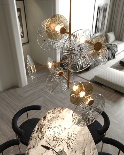 MAXLIGHT P0541 - Lampadario a sospensione con supporto rigido LED ALLURE 14xLED/5W/230V diametro 60 cm oro