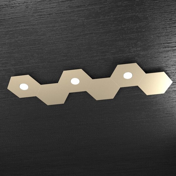 Plafoniera moderna top light hexagon 1142 3l3d a5 gx53 led metallo lampada parete soffitto - Top Light