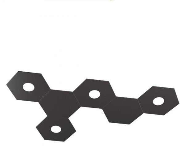 Plafoniera moderna top light hexagon 1142 4l2d gx53 led metallo lampada parete soffitto - Top Light