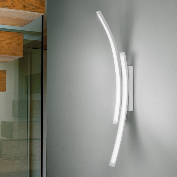 Applique moderna fratelli braga scia 2127 a2 led metallo lampada parete - Fratelli Braga