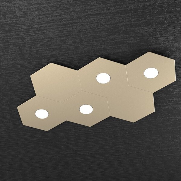 Plafoniera moderna top light hexagon 1142 4l2d a1 gx53 led metallo lampada parete soffitto - Top Light