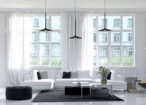 MAXLIGHT P0456 - Lampadario LED a sospensione con filo HANA LED/6W/230V diametro 17,5 cm nero