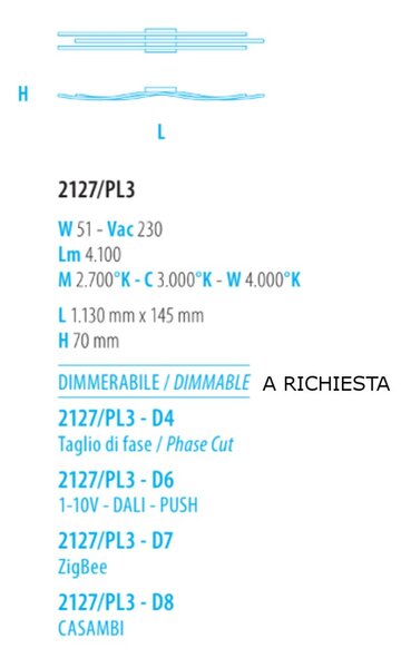 Plafoniera moderna fratelli braga scia 2127 pl3 led metallo lampada soffitto parete - Fratelli Braga