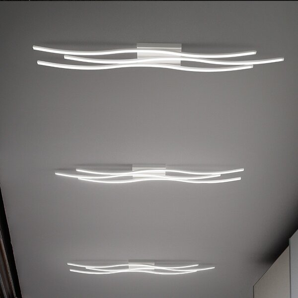 Plafoniera moderna fratelli braga scia 2127 pl3 led metallo lampada soffitto parete - Fratelli Braga