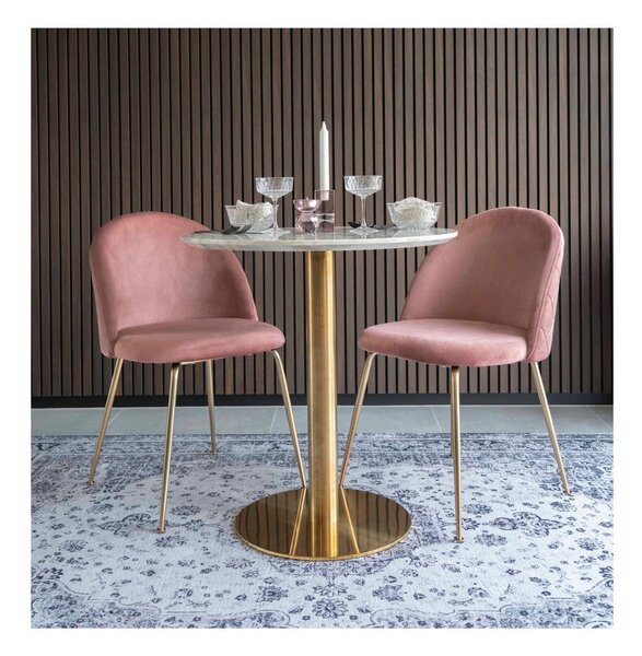 Tavolo da pranzo rotondo con piano in marmo ø 70 cm Bolzano - House Nordic