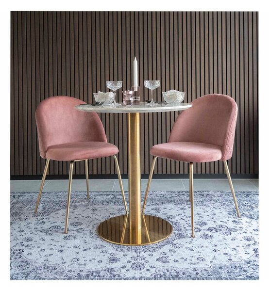 Tavolo da pranzo rotondo con piano in marmo ø 70 cm Bolzano - House Nordic