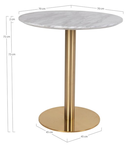 Tavolo da pranzo rotondo con piano in marmo ø 70 cm Bolzano - House Nordic