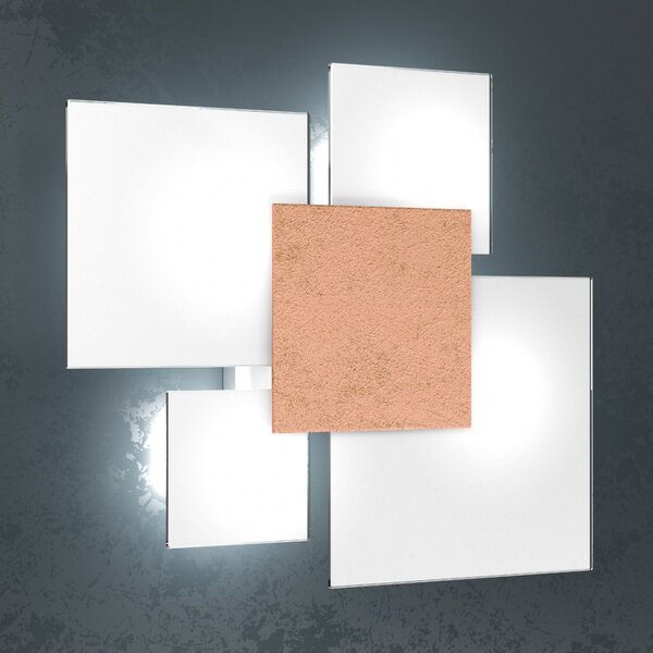 Plafoniera moderna top light upgrade 1148 45 e27 led vetro lampada parete soffitto - Top Light