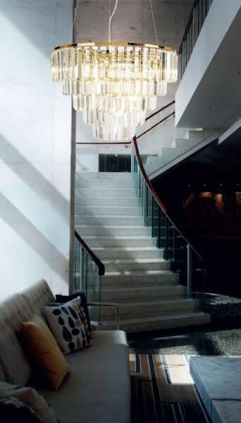 MAXLIGHT P0424 - Lampadario a sospensione con filo MONACO 15xG9/40W/230V diametro 60 cm oro
