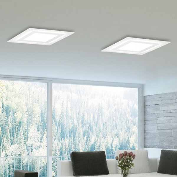 Plafoniera moderna promoingross oblio q50 wh led metallo metacrilato lampada soffitto - Promoingross