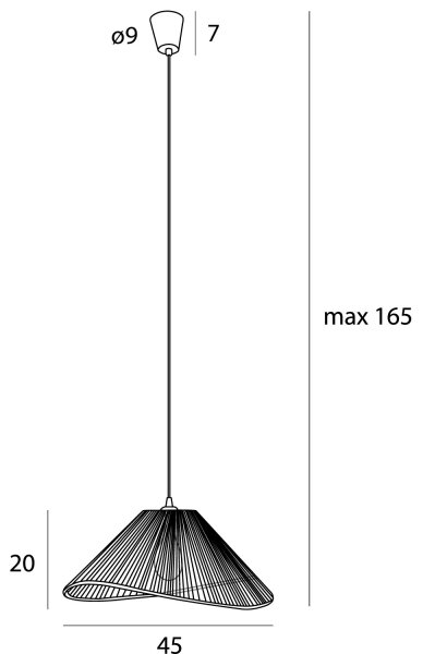 MAXLIGHT P0577 - Lampadario a sospensione con filo AMALFI 1xE27/15W/230V diametro 45 cm beige
