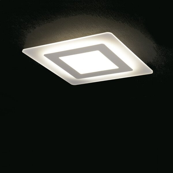 Plafoniera moderna promoingross oblio q50 wh led metallo metacrilato lampada soffitto - Promoingross