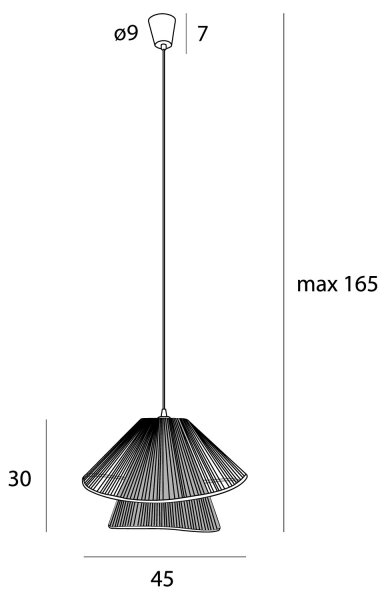 MAXLIGHT P0580 - Lampadario a sospensione con filo AMALFI 1xE27/15W/230V diametro 45 cm nero