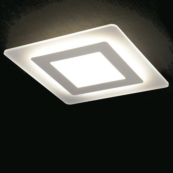 Plafoniera moderna promoingross oblio q65 wh led metallo metacrilato lampada soffitto - Promoingross