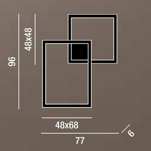 Plafoniera moderna perenz cross 6596 b ctd led lampada soffitto parete bianco dinamico - Perenz