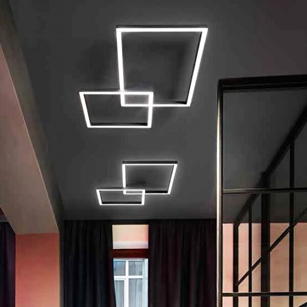 Plafoniera moderna perenz cross 6596 n ctd led lampada soffitto parete bianco dinamico - Perenz