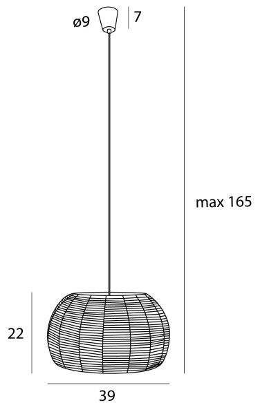 MAXLIGHT P0583 - Lampadario a sospensione con filo PRASLIN 1xE27/15W/230V diametro 39 cm beige