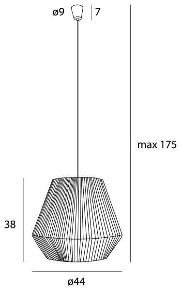 MAXLIGHT P0584 - Lampadario a sospensione con filo PRASLIN 1xE27/15W/230V diametro 44 cm beige