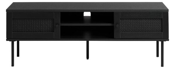 Tavolo TV nero in rovere 120x43 cm Pensacola - Unique Furniture