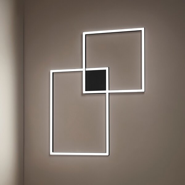 Plafoniera moderna perenz cross 6596 n ctd led lampada soffitto parete bianco dinamico - Perenz