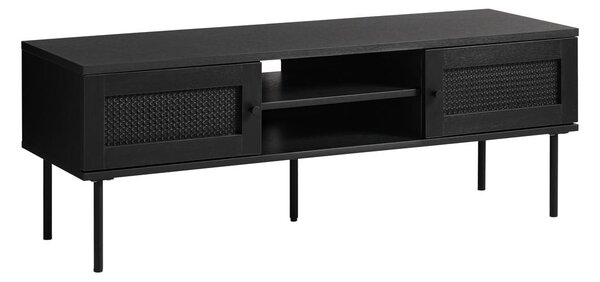 Tavolo TV nero in rovere 120x43 cm Pensacola - Unique Furniture