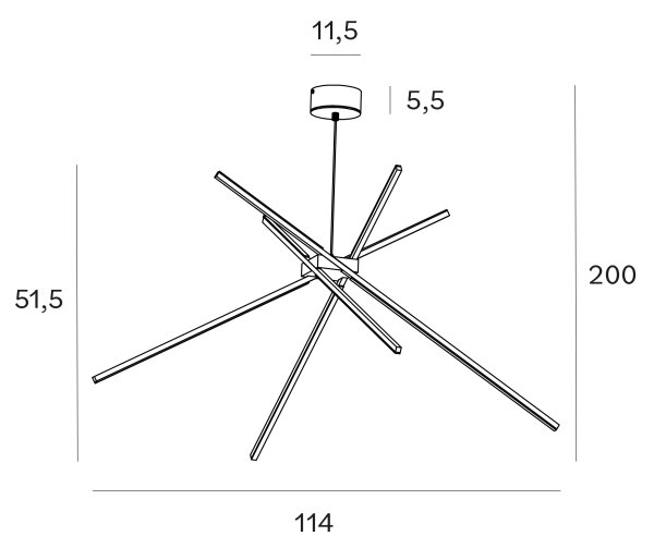 MAXLIGHT P0270 - Lampadario LED a sospensione con filo RAGNO LED/33W/230V bianco