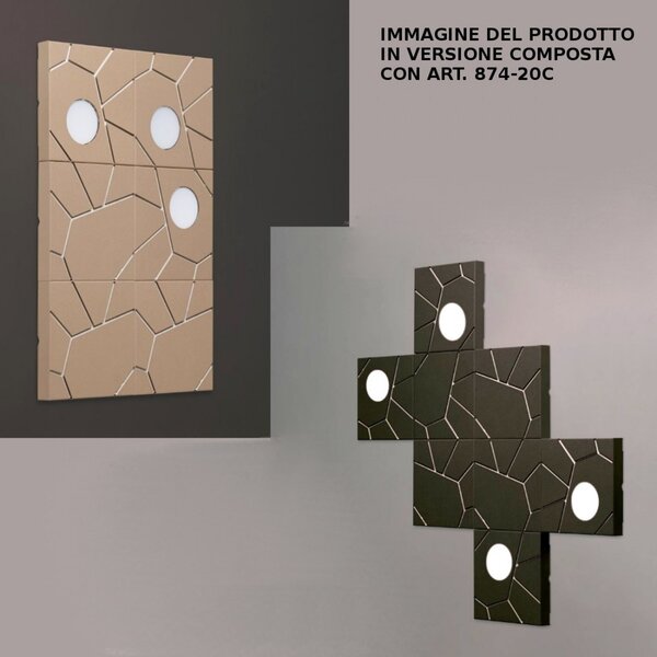 Applique moderno cattaneo street system 2 elementi 874/20c 873/20pa led 9w gx53 lampada soffitto parete metallo componibile - Cattaneo Illuminazione