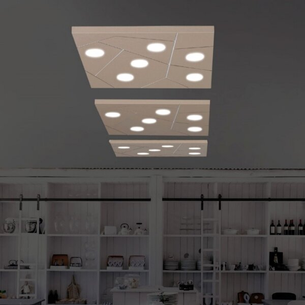 Plafoniera moderna cattaneo street 873 60pa led 9w gx53 6 luci lampada parete soffitto metallo quadrata interno - Cattaneo Illuminazione