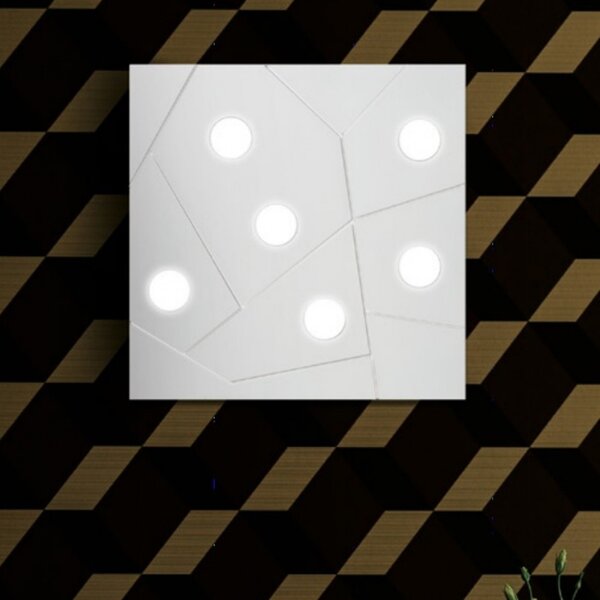 Plafoniera moderna cattaneo street 873 60pa led 9w gx53 6 luci lampada parete soffitto metallo quadrata interno - Cattaneo Illuminazione