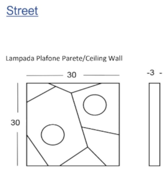 Applique moderna cattaneo street 873 30pa gx53 led metallo lampada parete soffitto - Cattaneo Illuminazione
