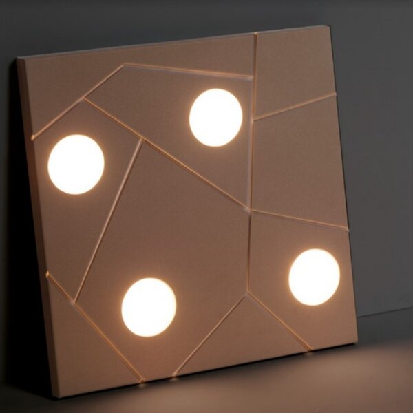 Plafoniera moderna cattaneo street 873 45pa led 9w gx53 4 luci lampada parete soffitto metallo quadrata interno - Cattaneo Illuminazione