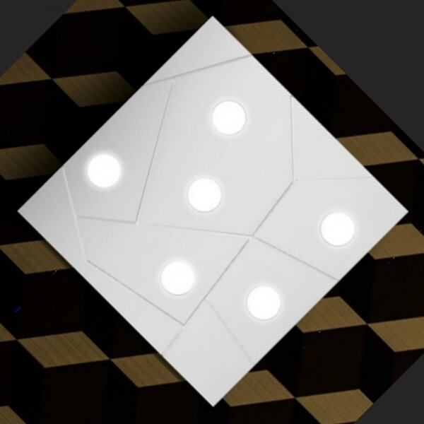 Plafoniera moderna cattaneo street 873 60pa led 9w gx53 6 luci lampada parete soffitto metallo quadrata interno - Cattaneo Illuminazione