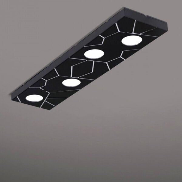 Plafoniera moderna cattaneo street system 873 80pa led 9w gx53 4 luci lampada parete soffitto metallo rettangolare interno - Cattaneo Illuminazione