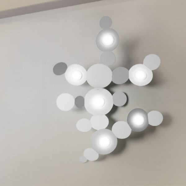 Applique moderno cattaneo mickey 861 6pa led gx53 9w lampada parete soffitto metallo verniciato interno - Cattaneo Illuminazione