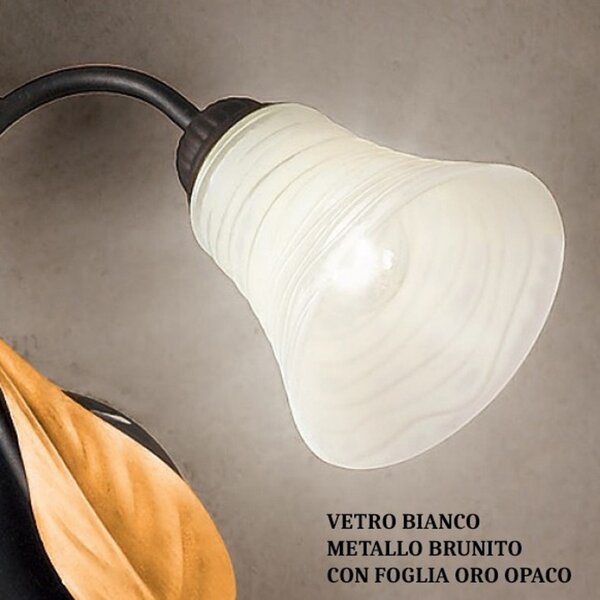 Applique classico due p illuminazione tosca ap2 e14 led metallo vetro lampada parete - Due P Illuminazione
