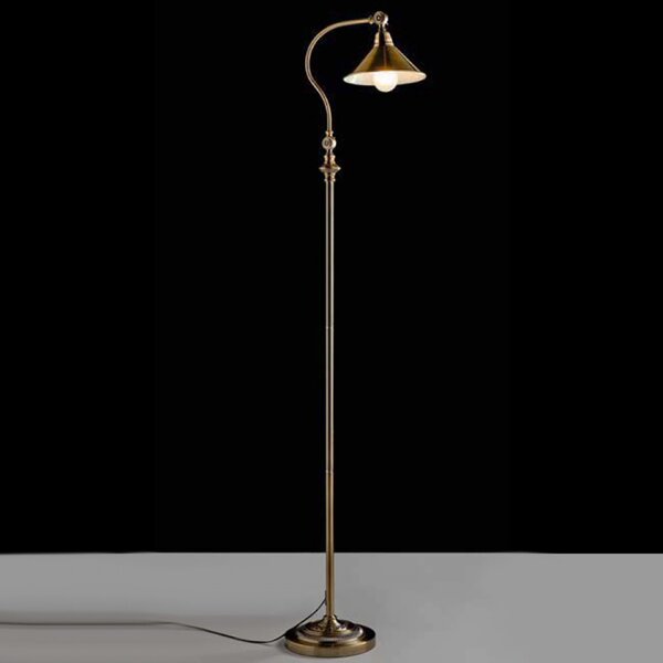 Piantana classica illuminando street te led lampada terra braccio orientabile metallo brunito rustica piatto interni e27 - Illuminando