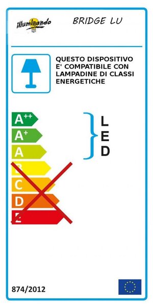 Abat-jour classica illuminando bridge lu led lampada tavolo snodabile metallo brunito paralume stoffa pieghe interni e27 - Illuminando