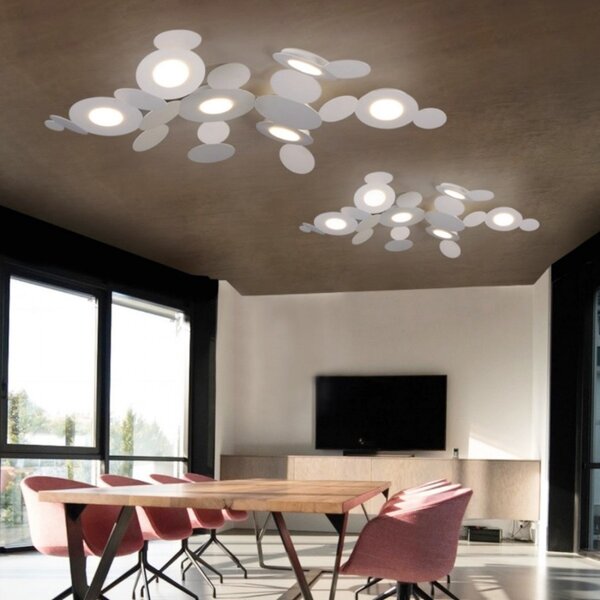 Applique moderno cattaneo mickey 861 6pa led gx53 9w lampada parete soffitto metallo verniciato interno - Cattaneo Illuminazione