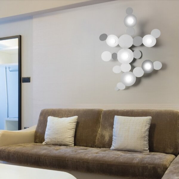 Applique moderno cattaneo mickey 861 6pa led gx53 9w lampada parete soffitto metallo verniciato interno - Cattaneo Illuminazione