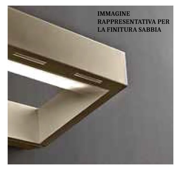 Outlet applique led illuminando ettore lampada parete monoemissione metallo bianco sabbia interni 20w 1900lm 3000°k - Lampadari Bartalini Outlet