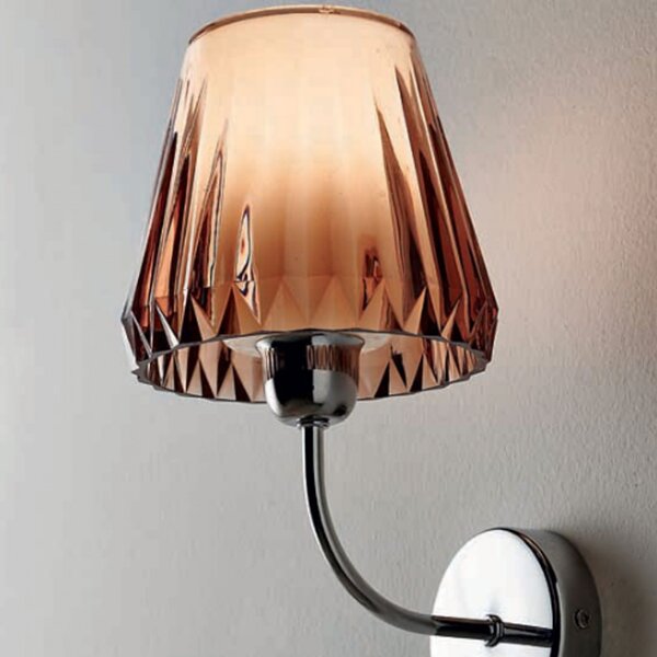 Applique moderno illuminando gaia ap led lampada parete acrilico tortora viola trasparente interno e14 - Illuminando