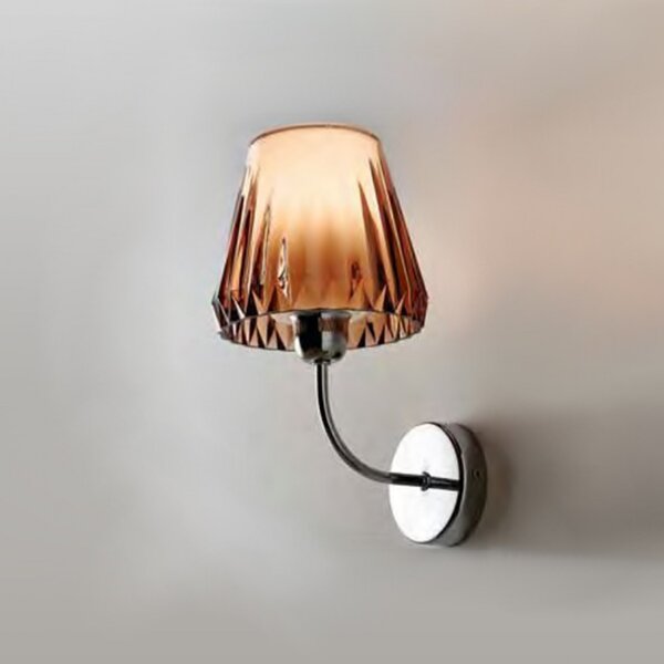 Applique moderno illuminando gaia ap led lampada parete acrilico tortora viola trasparente interno e14 - Illuminando