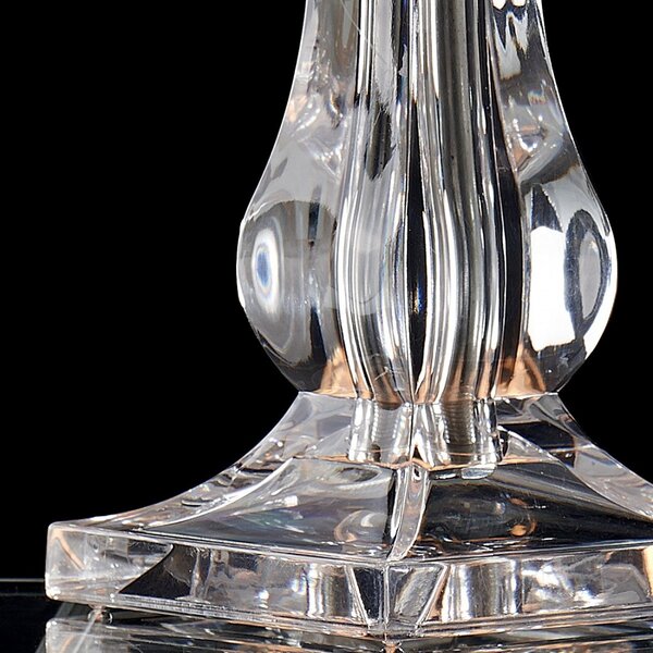 Abat-jour classica illuminando sofia lu g led lampada tavolo acrilico trasparente paralume plissettato quadrato tessuto e27 - Illuminando