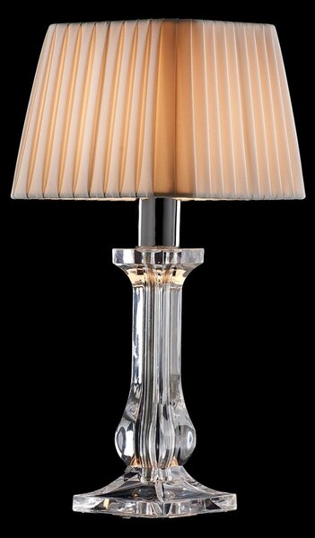 Abat-jour classica illuminando sofia lu p led lampada tavolo acrilico trasparente paralume plissettato quadrato tessuto e27 - Illuminando