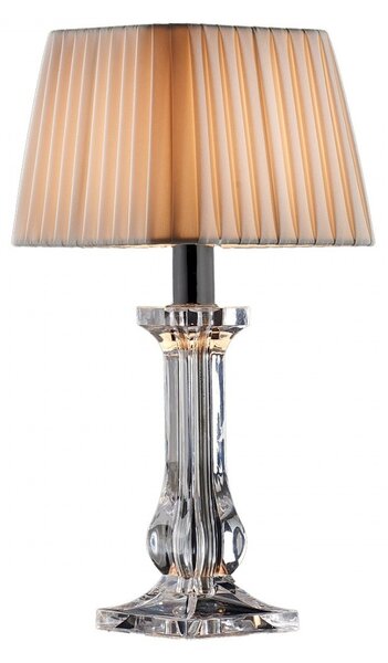 Abat-jour classica illuminando sofia lu p led lampada tavolo acrilico trasparente paralume plissettato quadrato tessuto e27 - Illuminando