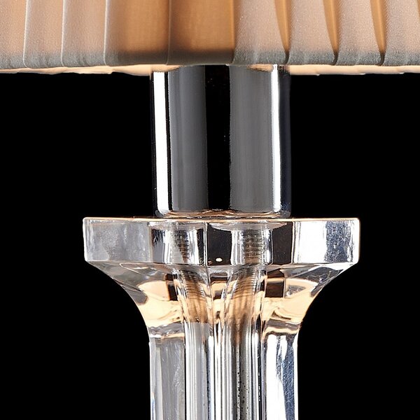 Abat-jour classica illuminando sofia lu g led lampada tavolo acrilico trasparente paralume plissettato quadrato tessuto e27 - Illuminando